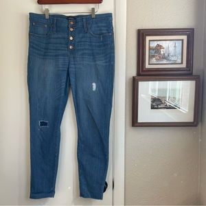 J. Crew 9” HighRise Toothpick jeans